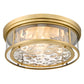 Z-Lite Clarion 21" 4-Light Rubbed Brass Flush Mount Lighting With Inner Clear Water and Outer Clear Shade