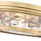 Z-Lite Clarion 21" 4-Light Rubbed Brass Flush Mount Lighting With Inner Clear Water and Outer Clear Shade