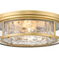 Z-Lite Clarion 21" 4-Light Rubbed Brass Flush Mount Lighting With Inner Clear Water and Outer Clear Shade