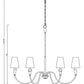 Z-Lite Claudelle 46" 6-Light Candelabra Bulb Base Matte Black Steel White Fabric Shade Chandelier