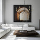 Z-Lite Claudelle 46" 6-Light Candelabra Bulb Base Matte Black and Modern Gold Steel White Fabric Shade Chandelier