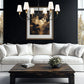 Z-Lite Claudelle 46" 6-Light Candelabra Bulb Base Matte Black and Modern Gold Steel White Fabric Shade Chandelier
