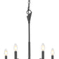 Z-Lite Claudelle 5-Light Candelabra Bulb Base Matte Black Steel White Fabric Shade Chandelier