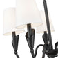Z-Lite Claudelle 5-Light Candelabra Bulb Base Matte Black Steel White Fabric Shade Chandelier