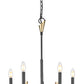 Z-Lite Claudelle 5-Light Candelabra Bulb Base Matte Black and Modern Gold Steel White Fabric Shade Chandelier