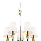 Z-Lite Claudelle 5-Light Candelabra Bulb Base Matte Black and Modern Gold Steel White Fabric Shade Chandelier