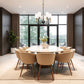 Z-Lite Claudelle 5-Light Candelabra Bulb Base Matte Black and Modern Gold Steel White Fabric Shade Chandelier