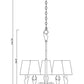 Z-Lite Claudelle 5-Light Candelabra Bulb Base Matte Black and Modern Gold Steel White Fabric Shade Chandelier