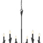 Z-Lite Claudelle 6-Light Candelabra Bulb Base Matte Black Steel White Fabric Shade Chandelier