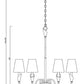 Z-Lite Claudelle 6-Light Candelabra Bulb Base Matte Black Steel White Fabric Shade Chandelier