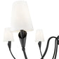 Z-Lite Claudelle 65" 8-Light Candelabra Bulb Base Matte Black Steel White Fabric Shade Chandelier