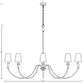 Z-Lite Claudelle 65" 8-Light Candelabra Bulb Base Matte Black Steel White Fabric Shade Chandelier