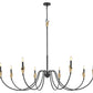 Z-Lite Claudelle 65" 8-Light Candelabra Bulb Base Matte Black and Modern Gold Steel White Fabric Shade Chandelier