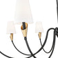 Z-Lite Claudelle 65" 8-Light Candelabra Bulb Base Matte Black and Modern Gold Steel White Fabric Shade Chandelier
