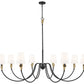 Z-Lite Claudelle 65" 8-Light Candelabra Bulb Base Matte Black and Modern Gold Steel White Fabric Shade Chandelier
