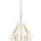 Z-Lite Claudine 24" 5-Light Modern Gold Steel Frame Frosted Glass Shade Chandelier