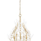 Z-Lite Claudine 24" 5-Light Modern Gold Steel Frame Frosted Glass Shade Chandelier