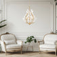 Z-Lite Claudine 24" 5-Light Modern Gold Steel Frame Frosted Glass Shade Chandelier