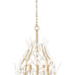 Z-Lite Claudine 24" 5-Light Modern Gold Steel Frame Frosted Glass Shade Chandelier