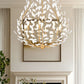 Z-Lite Claudine 38" 8-Light Modern Gold Steel Frame Frosted Glass Shade Chandelier