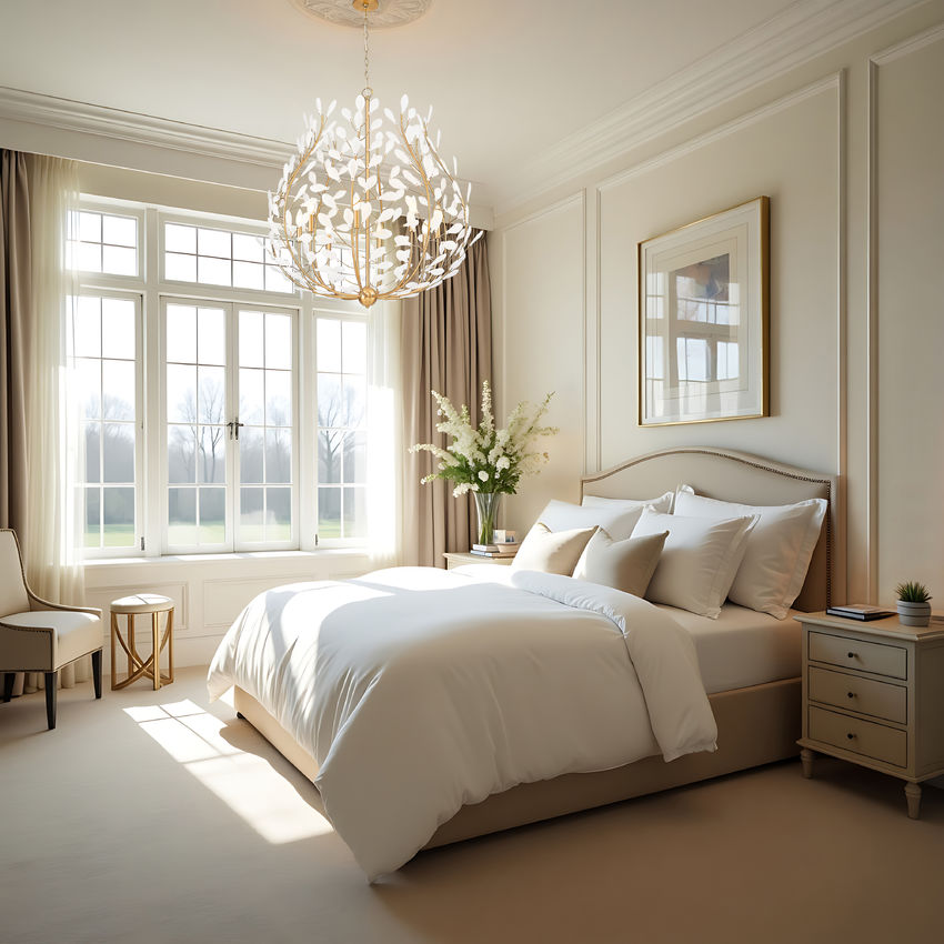 Z-Lite Claudine 38" 8-Light Modern Gold Steel Frame Frosted Glass Shade Chandelier