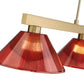 Z-Lite Cobalt 14" 3-Light Medium Bulb Base Modern Gold Steel Burgundy Plastic Shade Billiard Light