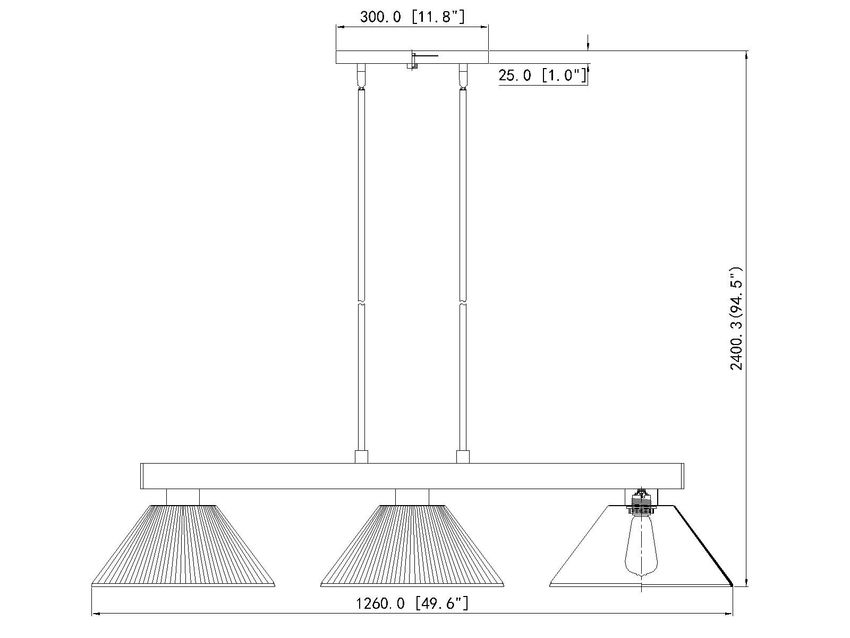 Z-Lite Cobalt 14" 3-Light Medium Bulb Base Modern Gold Steel Burgundy Plastic Shade Billiard Light