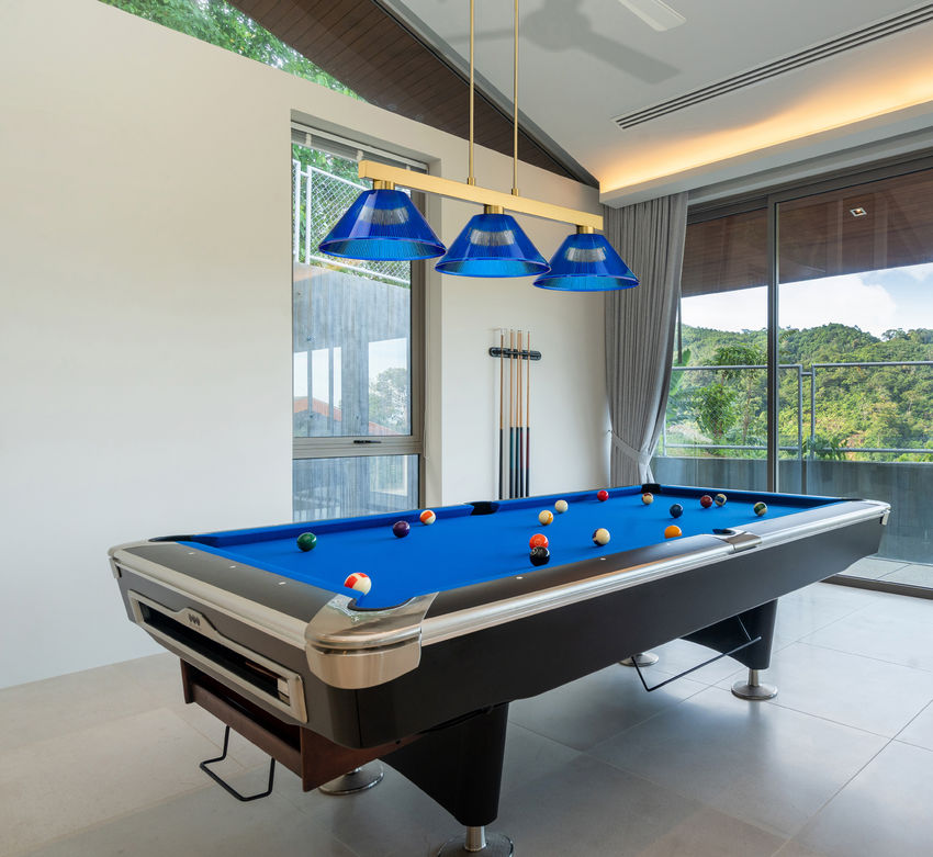 Z-Lite Cobalt 14" 3-Light Medium Bulb Base Modern Gold Steel Dark Blue Plastic Shade Billiard Light