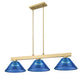 Z-Lite Cobalt 14" 3-Light Medium Bulb Base Modern Gold Steel Dark Blue Plastic Shade Billiard Light