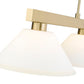 Z-Lite Cobalt 14" 3-Light Medium Bulb Base Modern Gold Steel Matte Opal Glass Shade Billiard Light