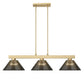 Z-Lite Cobalt 14" 3-Light Medium Bulb Base Modern Gold Steel Smoke Plastic Shade Billiard Light