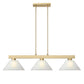 Z-Lite Cobalt 14" 3-Light Medium Bulb Base Modern Gold Steel White Linen Glass Shade Billiard Light