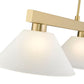 Z-Lite Cobalt 14" 3-Light Medium Bulb Base Modern Gold Steel White Linen Glass Shade Billiard Light
