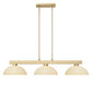 Z-Lite Cobalt 152MGLD-DGM14 14" 3-Light Medium Bulb Base Modern Gold Steel Golden Mottle Glass Shade Billiard Light