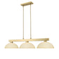 Z-Lite Cobalt 152MGLD-DGM14 14" 3-Light Medium Bulb Base Modern Gold Steel Golden Mottle Glass Shade Billiard Light