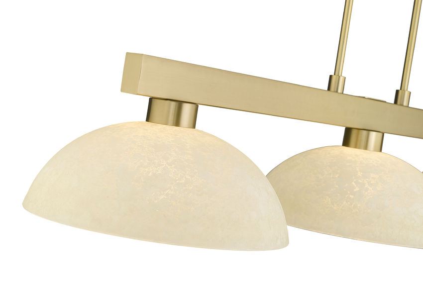 Z-Lite Cobalt 152MGLD-DGM14 14" 3-Light Medium Bulb Base Modern Gold Steel Golden Mottle Glass Shade Billiard Light