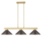 Z-Lite Cobalt 152MGLD-MBRZ 14" 3-Light Medium Bulb Base Modern Gold Steel Bronze Shade Billiard Light