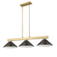 Z-Lite Cobalt 152MGLD-MBRZ 14" 3-Light Medium Bulb Base Modern Gold Steel Bronze Shade Billiard Light
