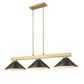 Z-Lite Cobalt 152MGLD-MBRZ 14" 3-Light Medium Bulb Base Modern Gold Steel Bronze Shade Billiard Light