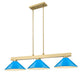 Z-Lite Cobalt 152MGLD-MEB 14" 3-Light Medium Bulb Base Modern Gold Steel Electric Blue Shade Billiard Light