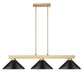Z-Lite Cobalt 152MGLD-MMB 14" 3-Light Medium Bulb Base Modern Gold Steel Matte Black Shade Billiard Light