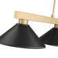 Z-Lite Cobalt 152MGLD-MMB 14" 3-Light Medium Bulb Base Modern Gold Steel Matte Black Shade Billiard Light