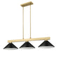 Z-Lite Cobalt 152MGLD-MMB 14" 3-Light Medium Bulb Base Modern Gold Steel Matte Black Shade Billiard Light