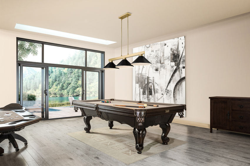 Z-Lite Cobalt 152MGLD-MMB 14" 3-Light Medium Bulb Base Modern Gold Steel Matte Black Shade Billiard Light