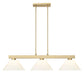 Z-Lite Cobalt 152MGLD-PWH 14" 3-Light Medium Bulb Base Modern Gold Steel White Plastic Shade Billiard Light