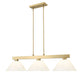 Z-Lite Cobalt 152MGLD-PWH 14" 3-Light Medium Bulb Base Modern Gold Steel White Plastic Shade Billiard Light