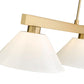 Z-Lite Cobalt 152MGLD-PWH 14" 3-Light Medium Bulb Base Modern Gold Steel White Plastic Shade Billiard Light