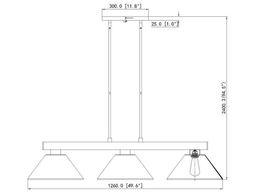 Z-Lite Cobalt 152MGLD-PWH 14" 3-Light Medium Bulb Base Modern Gold Steel White Plastic Shade Billiard Light