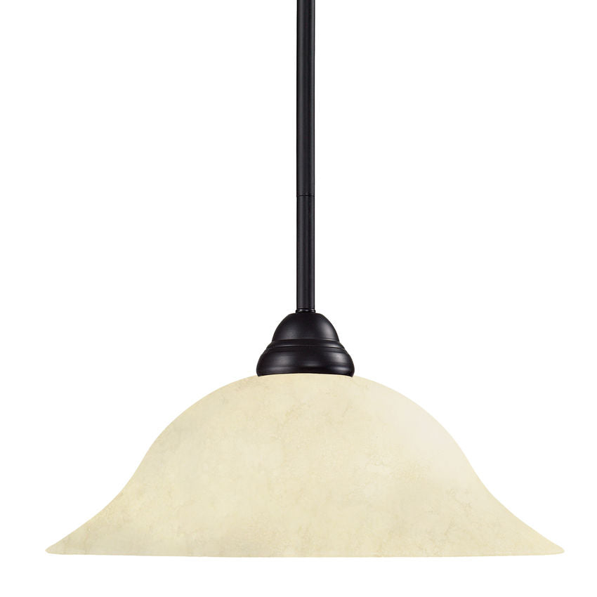 Z-Lite Cobra 16" 1-Light Bronze Pendant Light With Golden Mottle Glass Shade