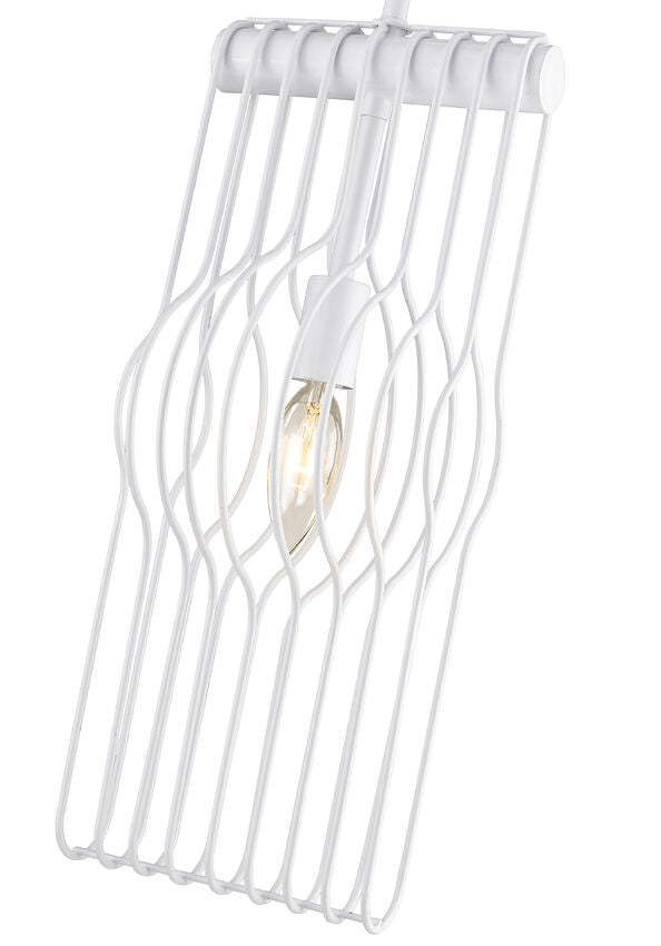 Z-Lite Contour 7" 1-Light White Mini Pendant Light With Gloss White Steel Shade